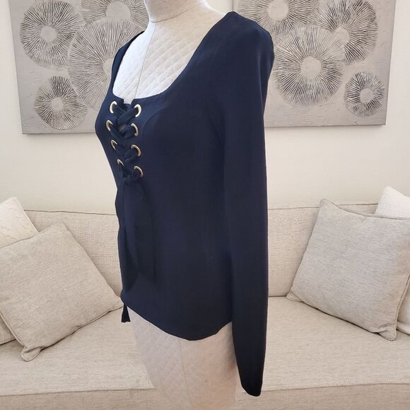 Free People 'Looking Back' Lace-Up Top - size Small in Black - Picture 7 of 13